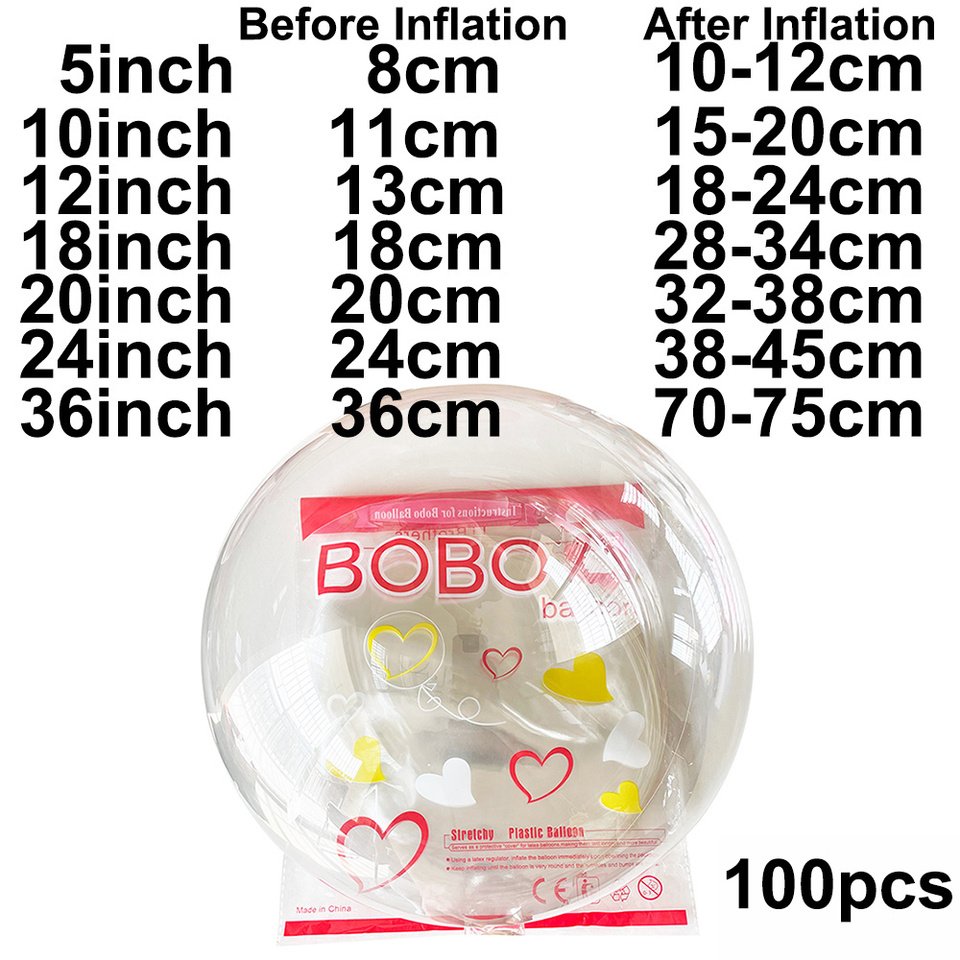 

100 шт. АADECORZZ прозрачные надувные шары Bobo Balloon 10-36 дюймов