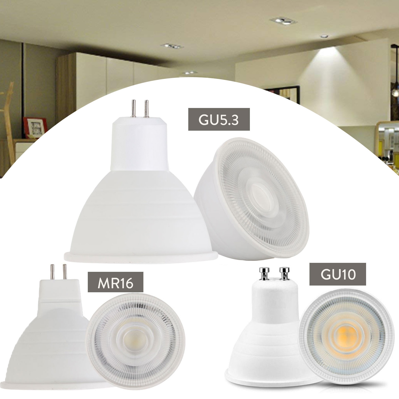 

RANPO 7 Вт LED MR16 лампа GU10 GU5.3 холодный белый