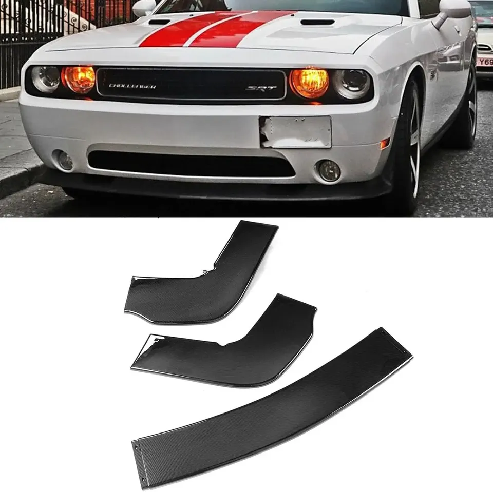 

Передняя губа из трех частей, совместимая с Dodge Challenger SXT SRT Hellcat 2012-2022, передний бампер, сплиттер, спойлер