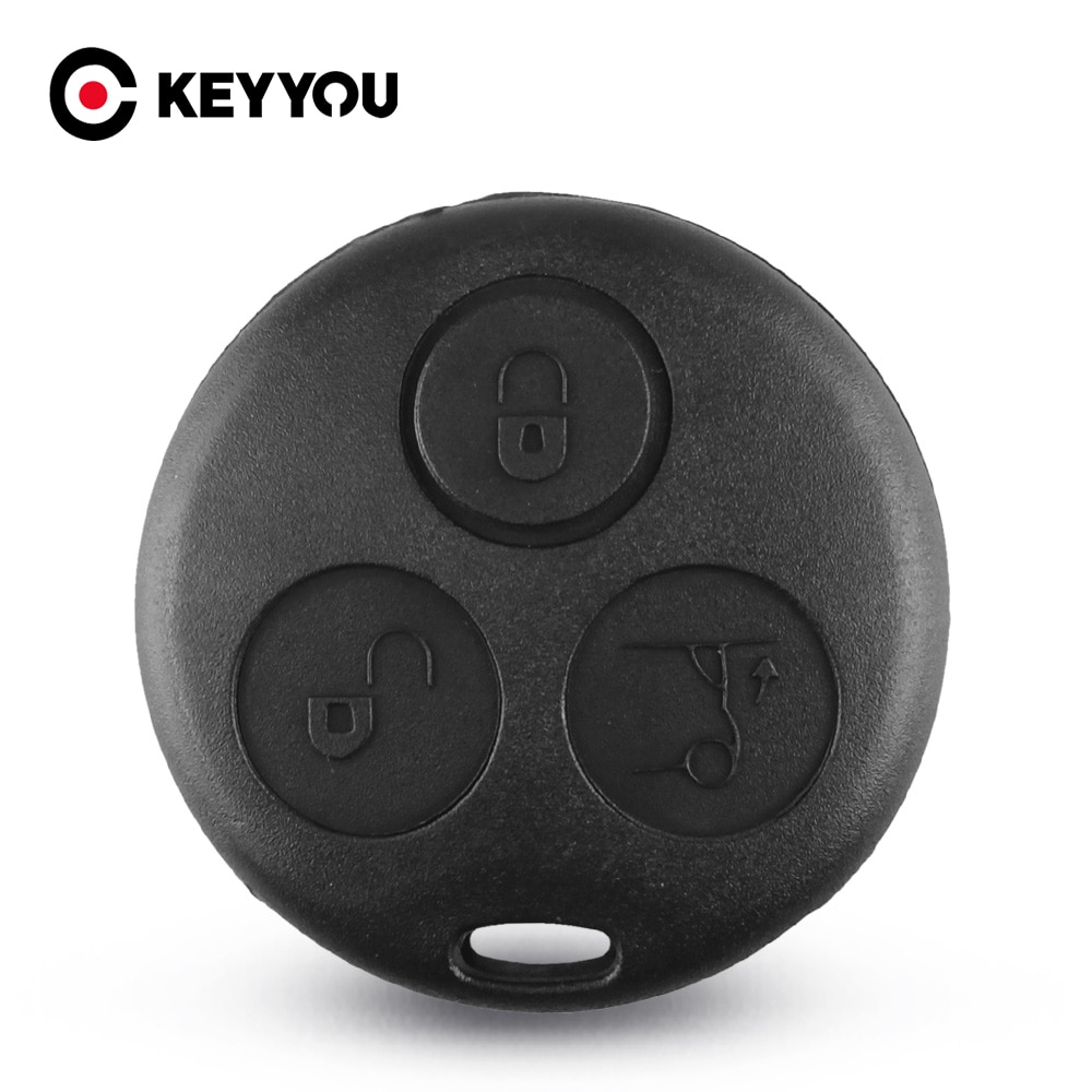 

KEYYOU Замена для Mercedes Benz MB Smart Fortwo 450 Forfour Roadste 3-кнопочный чехол для ключей без лезвия, чехол для брелока