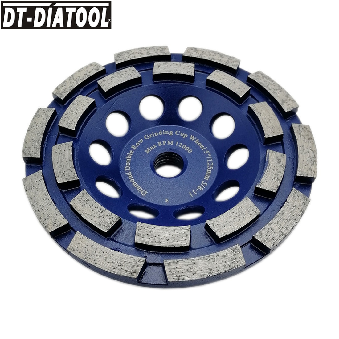 

DT-DIATOOL, 1 шт., 5 дюймов/125 мм, двухрядный алмазный шлифовальный стакан, резьба 5/8-11, для бетонного кирпича, твердого камня, гранита, мрамора