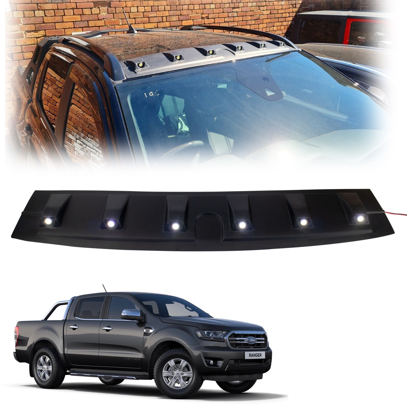 

Стайлинг автомобиля светодиодный потолочный фонарь для Ford Ranger 2019 2020 2021 2022 T8 PX3 WILDTRAK XLT XL RAPTOR PICKUP светодиодный передний спойлер на крыше