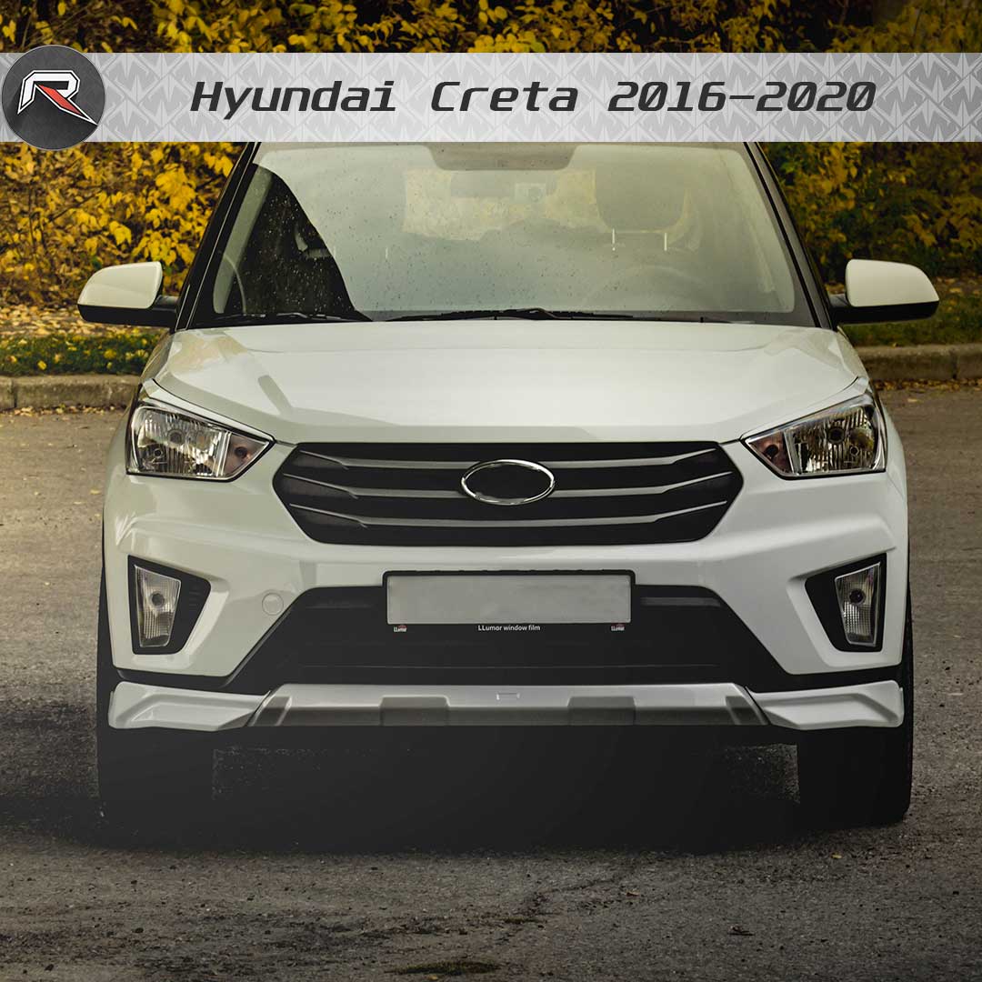 

Юбка переднего бампера ZEUS для Hyundai Creta 2016-2020 АБС пластик, передняя губа, тюнинг, накладка на бампер, стайлинг