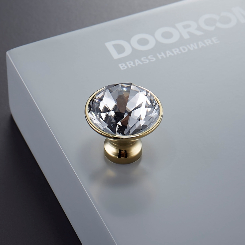 

Ручки для мебели Dooroom, латунные, с кристаллами, для гардероба, шкафа, двери, ящика, обувной коробки, европейские легкие ручки