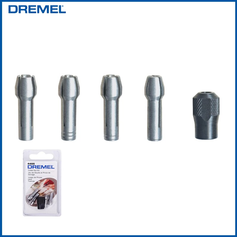 

Dremel 4485 Набор цанговых гаек Быстросменный комплект аксессуаров Мини-насадка для сверлильного патрона 1 колпачок цангового гайки 4 втулки для вращающегося инструмента