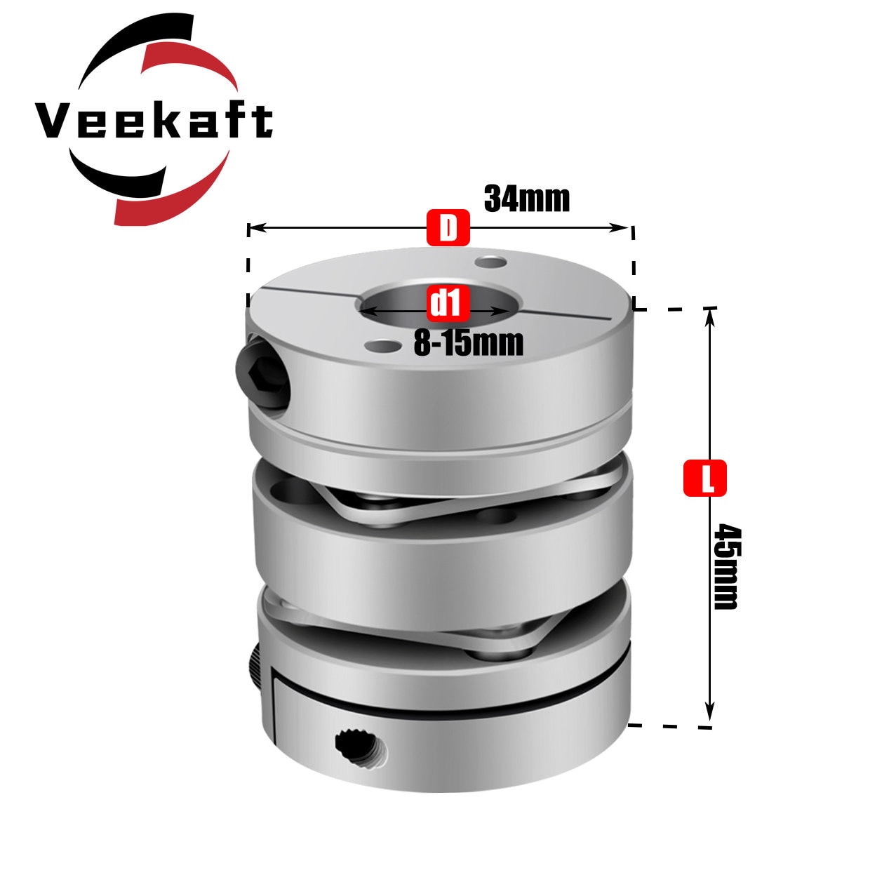 

Двойная мембранная муфта veekaft D34L45