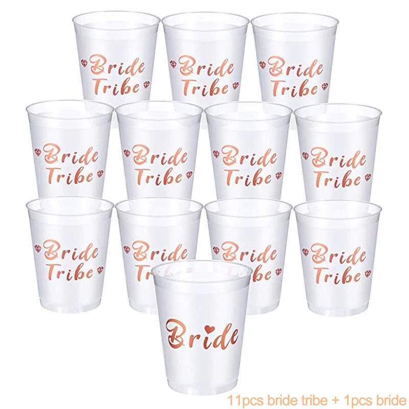 

Розовые золотые чашки Team Bride Tribe ZQNYCY
