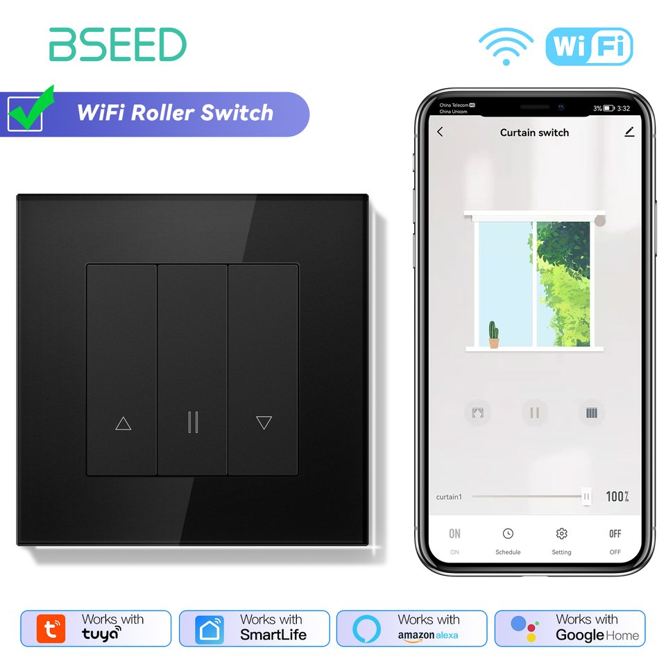 

BSEED Умные выключатели жалюзи стекло