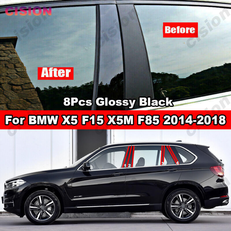 

Для BMW X5 F15 X5M F85 2014-2018 глянцевая черная оконная дверная колонка BC опорная стойка крышка отделка зеркальный эффект углеродного волокна наклейка для ПК