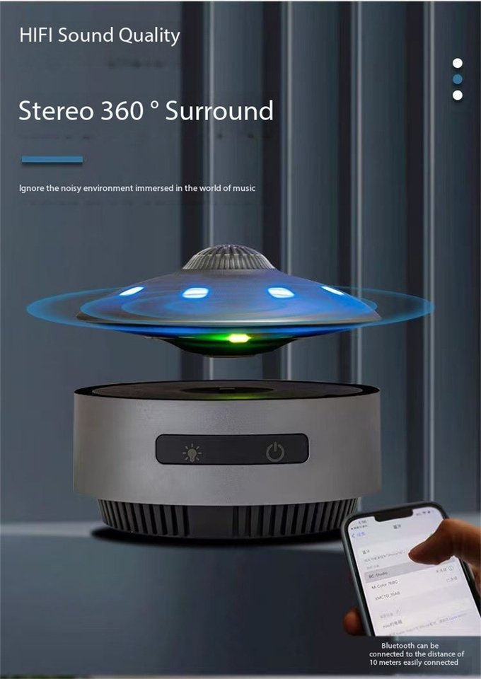 

HCNT Maglev НЛО аудио Bluetooth черная технология аудио украшение рабочего стола Рождественский подарок праздничный подарок