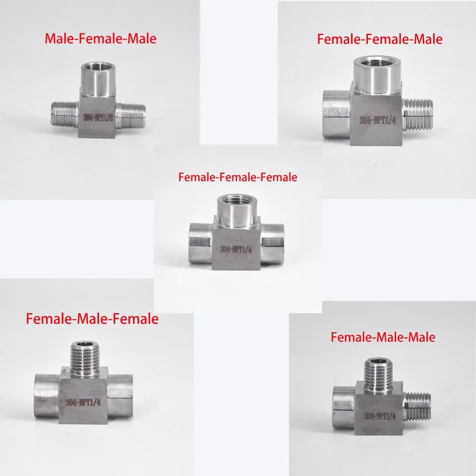 

Тройник из нержавеющей стали 1/8", 1/4", 3/8", 1/2" BSP NPT