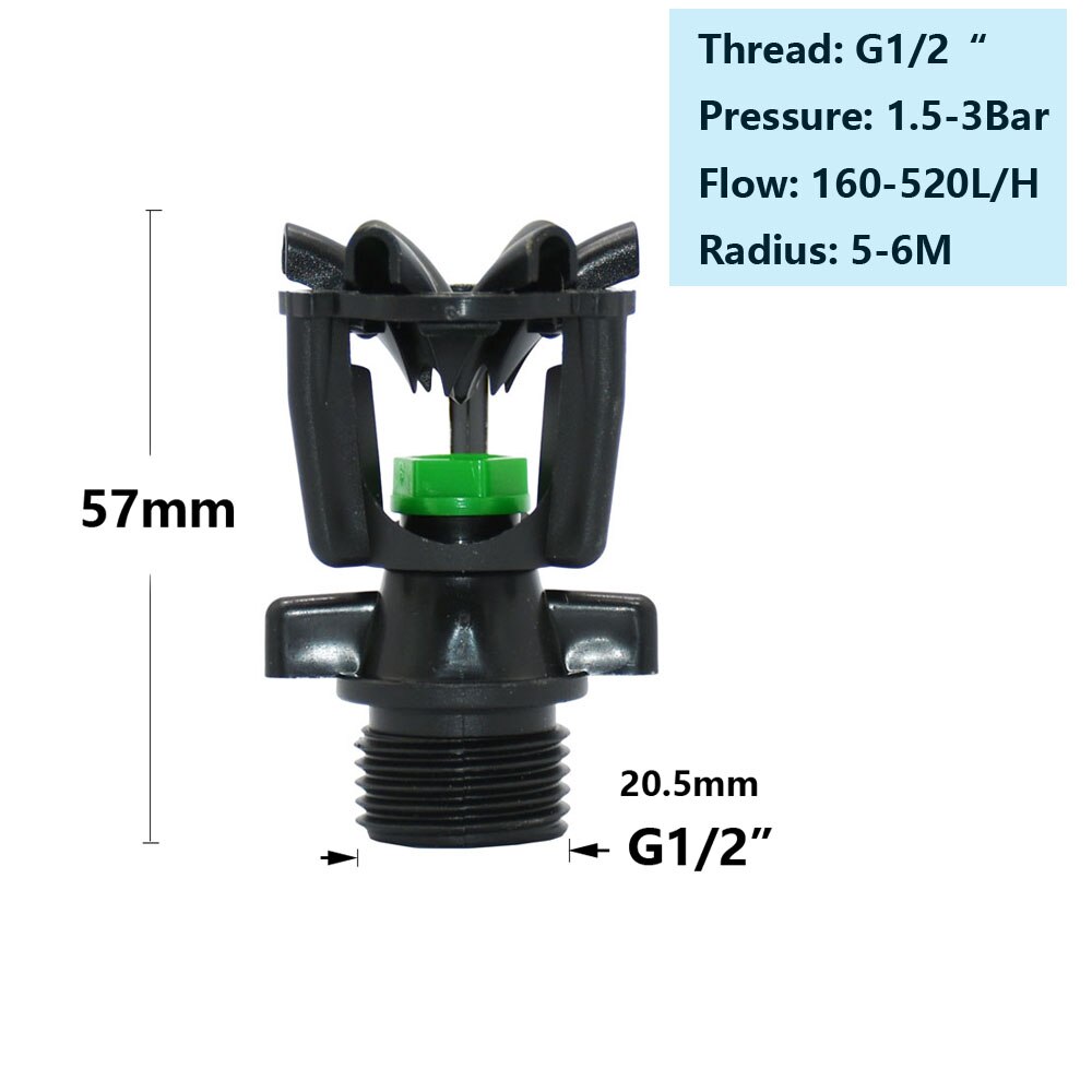 

Автоматическая вращающаяся насадка для полива WYZXM 1/2", зеленый+черный