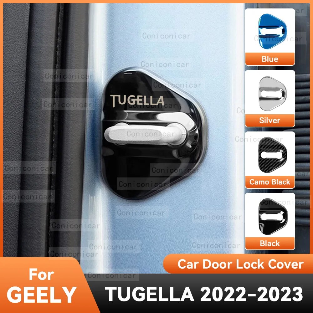

Аксессуары для GEELY TUGELLA 2022 2023, Автомобильный Дверной замок, защитная крышка, эмблемы, искусственная защита для украшения из нержавеющей стали