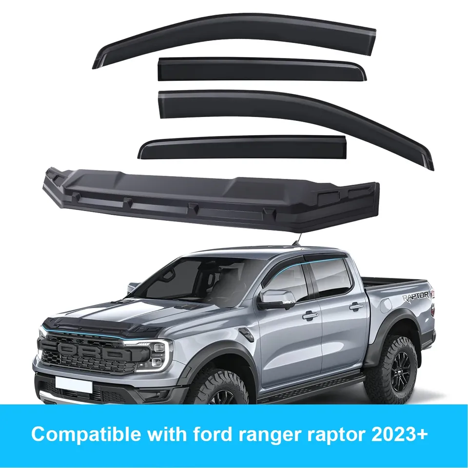 

Оконный козырек, ветрозащитный щиток + защита капота, защита капота для Ford Ranger Raptor 2023 2024, аксессуары Next Gen