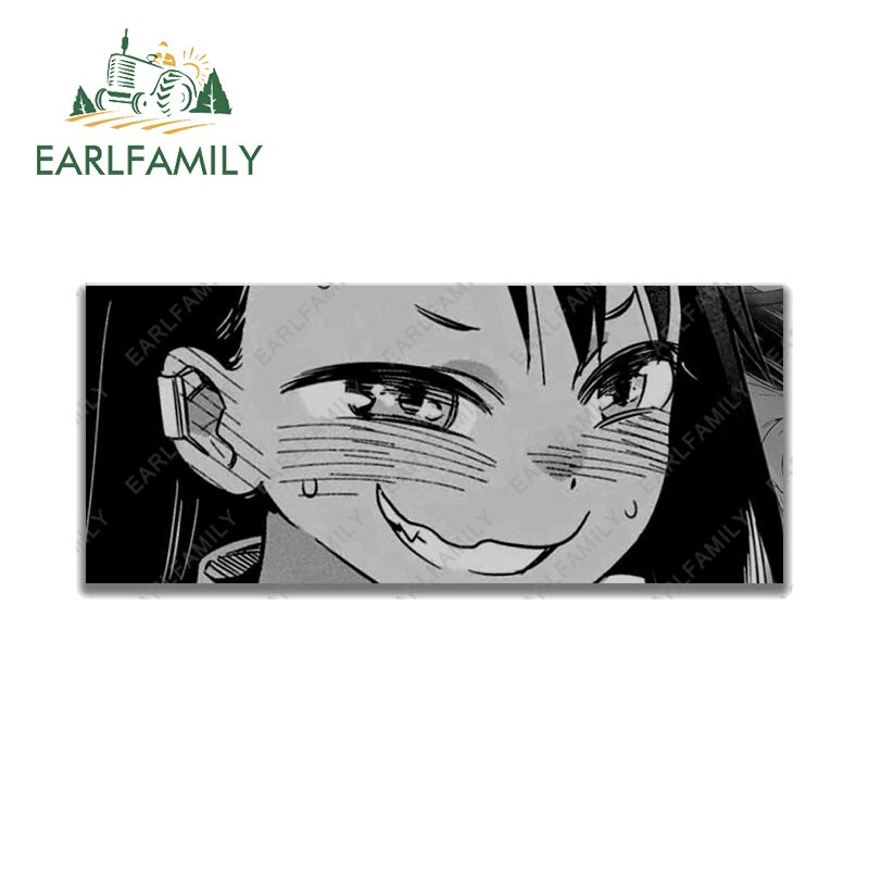 

EARLFAMILY 13 см мультфильм аниме Nagatoro Румяна Slap смешная Автомобильная наклейка Водонепроницаемая JDM VAN RV Наклейка Окно Бампер ноутбук DIY Декор