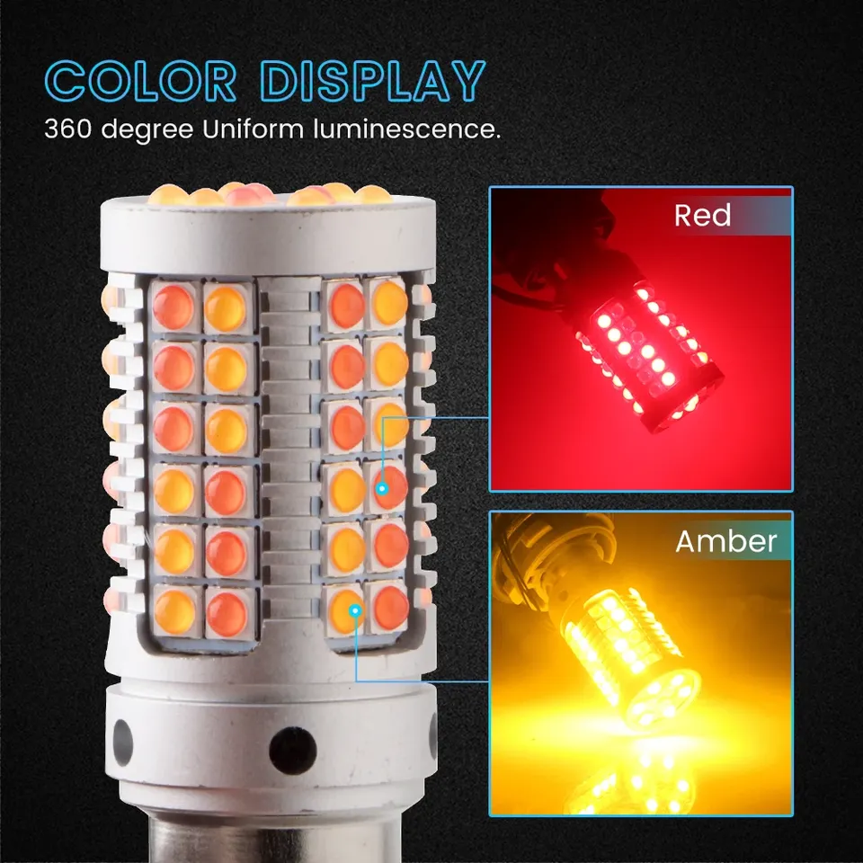 

2 шт. 1156 P21W BA15S PY21W BAU15S 3156 7440 W21W 3030 NO Error LED Canbus Автомобильный DRL указатель поворота 12 В постоянного тока с переключением двухцветный