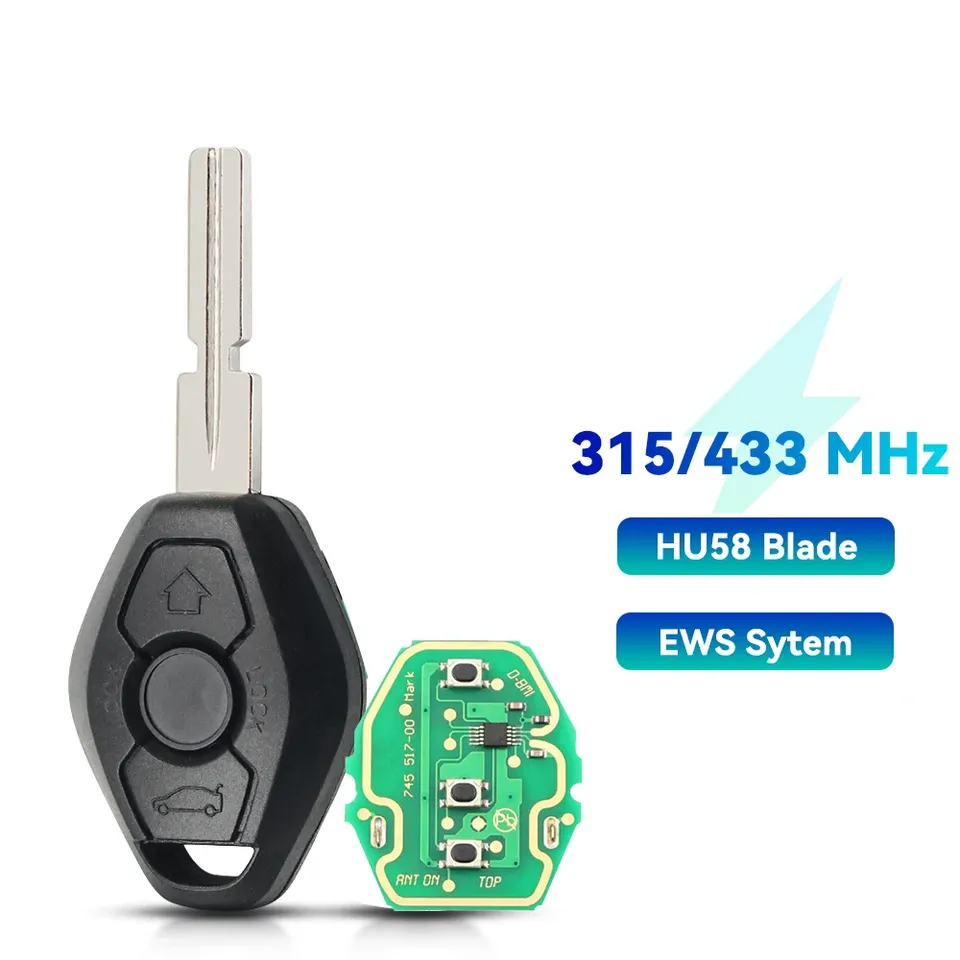 

KEYYOU 3-кнопочный дистанционный автомобильный ключ для BMW X3 X5 Z3 Z4 E38 E39 E46 1/3/5/7 серии EWS System ID44 Чип Передатчик бесключевого доступа