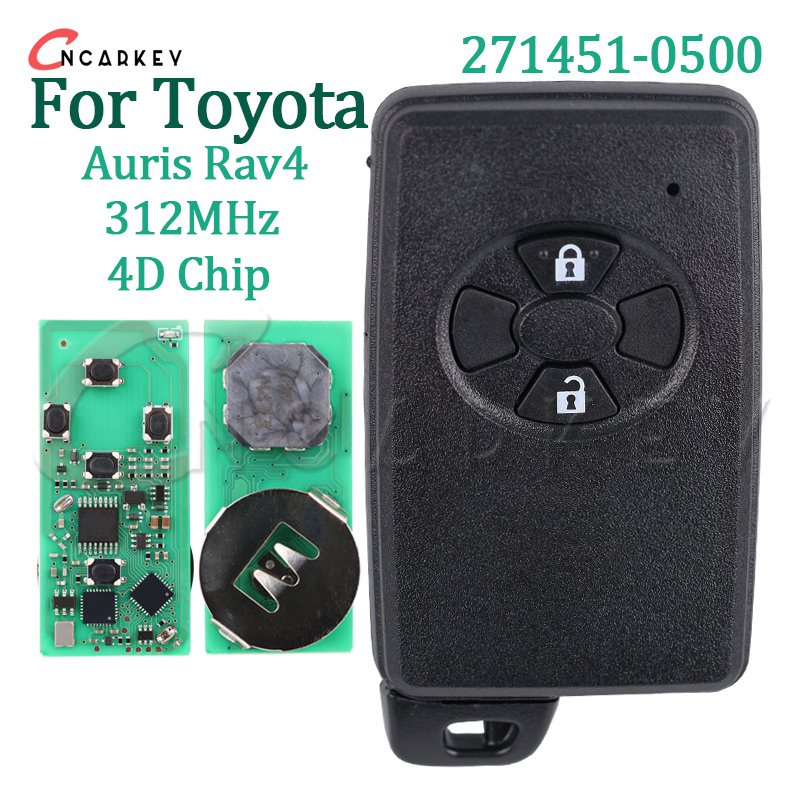 

Для Toyota Auris Rav4 2006 2007 2008 2009 2010 2011 автоматический дистанционный ключ 312 МГц 4D-67 чип 271451 -0500 2-кнопочный интеллектуальный дистанционный ключ от машины