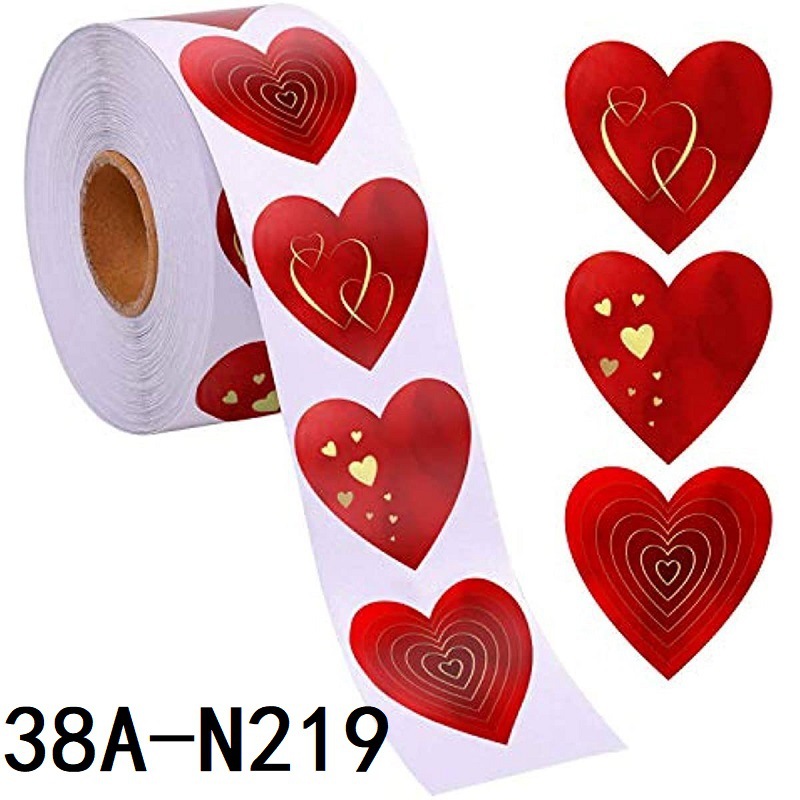 

Красные блестящие наклейки в форме сердца