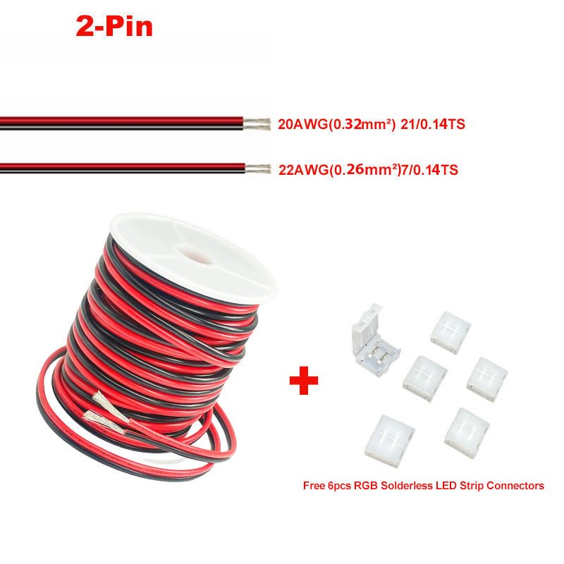 

Кабель RGB 20AWG 22AWG С Катушкой Для Удлинителя Светодиодной Ленты 5050 3528