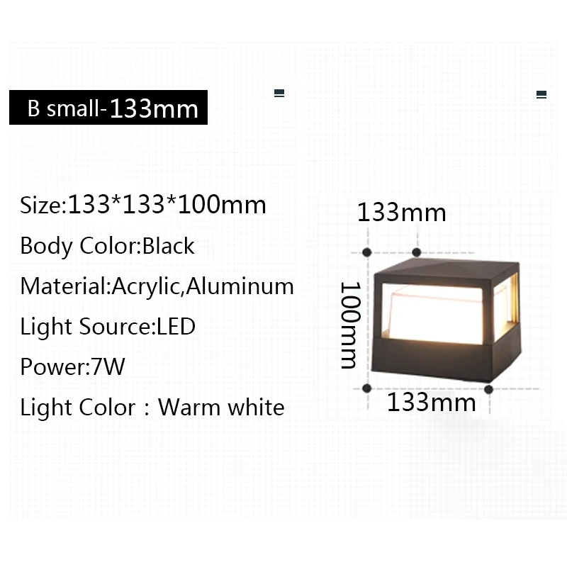 

wecus Ретро Садовый Светильник LED12W Черный