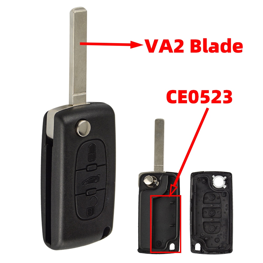 

OkeyTech 2/3 кнопочный флип-брелок для автомобильного ключа для Peugeot 207 307 308 407 607 807 Partner Citroen C2 C3 C4 C5 C6 Xsara