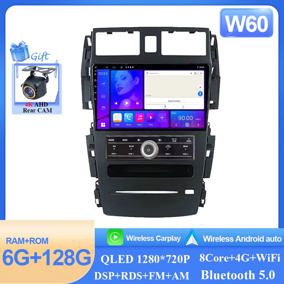

Для Nissan Teana J31 230JK SM5 2003-2008 Android Авто Автомобильный Радиоплеер Авторадио Стерео Navigazione Видео GPS HDR QLED Без 2Din