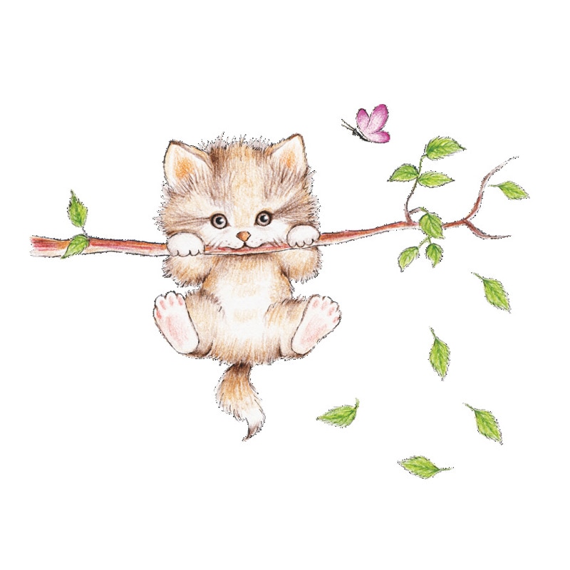 

Настенные наклейки HonC с кошками и ветками
