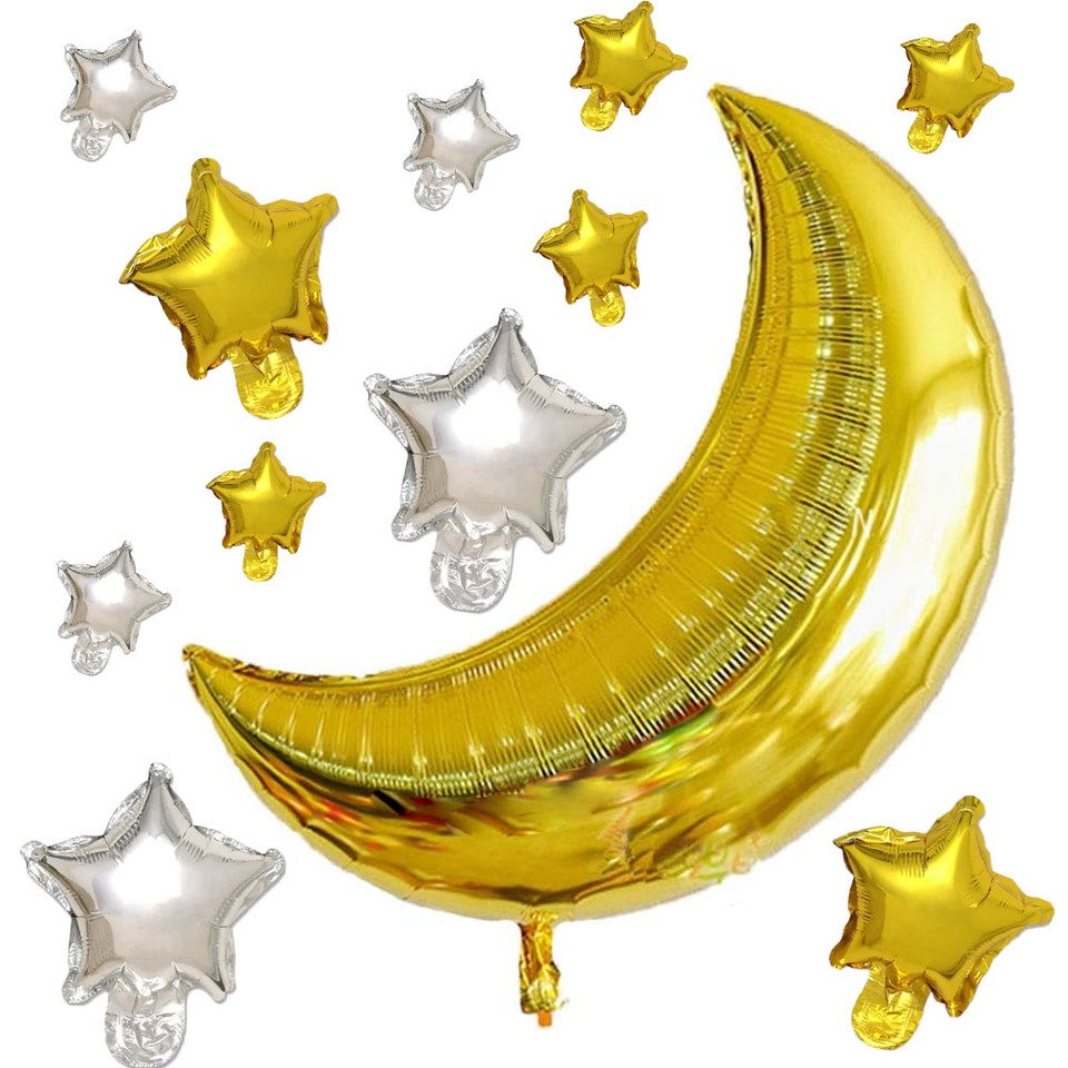 

Золотые и серебристые шары Moon Star для праздника