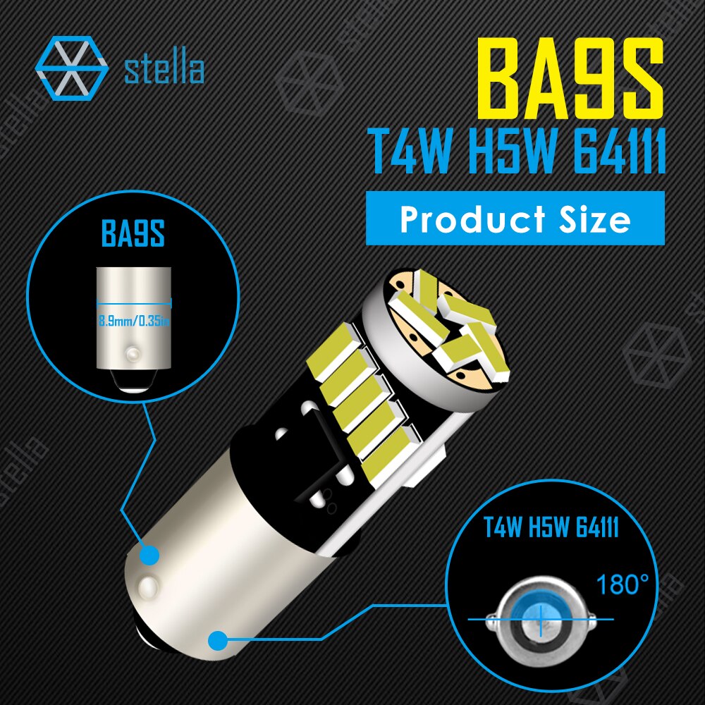 

Stella 2 шт. BA9S LED BAY9S BAX9S Лампа H6W T4W 15*4014SMD 6000K Белый Автомобильный Сигнальный Свет 12 В Внутренняя Купольная Лампа Для Чтения Лампа
