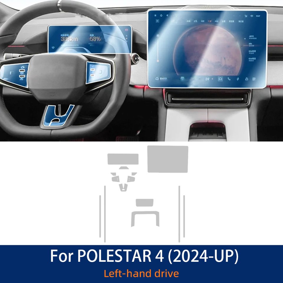 

Для Polestar 4 2024 2025 TPU салон автомобиля приборная панель навигация центральная консоль медиа-устройство защитная пленка против царапин аксессуары