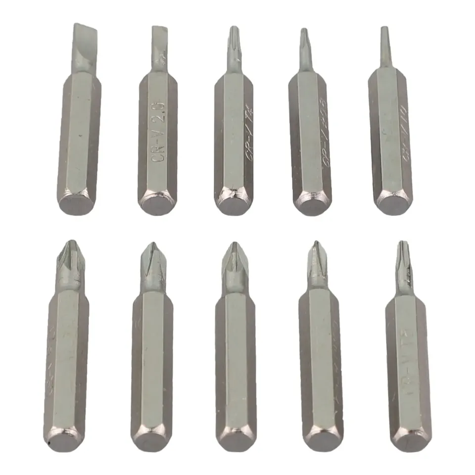 

10 шт. отвертки, хвостовик 4 мм, 28 мм, крестовая головка Torx с прорезями PH00/PH0/PZ1/PZ0/SL3/SL2/SL1/T5/T4, детали ручного инструмента
