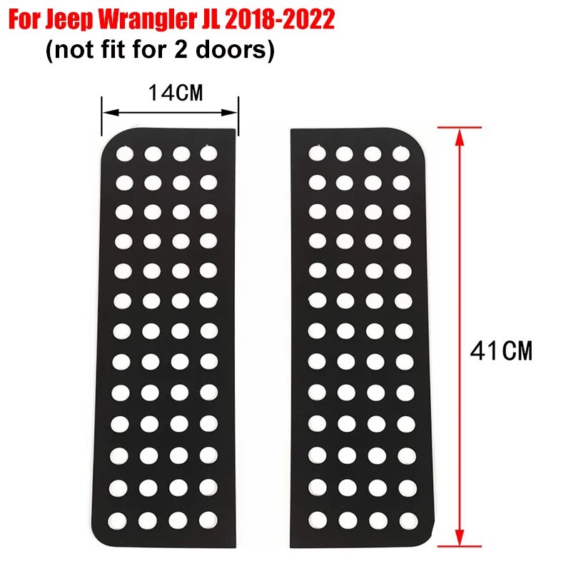 

2 шт., алюминиевые накладки на заднее стекло для Jeep Wrangler JL и Unlimited 4-Door 2018-2022 JK 2007-2021