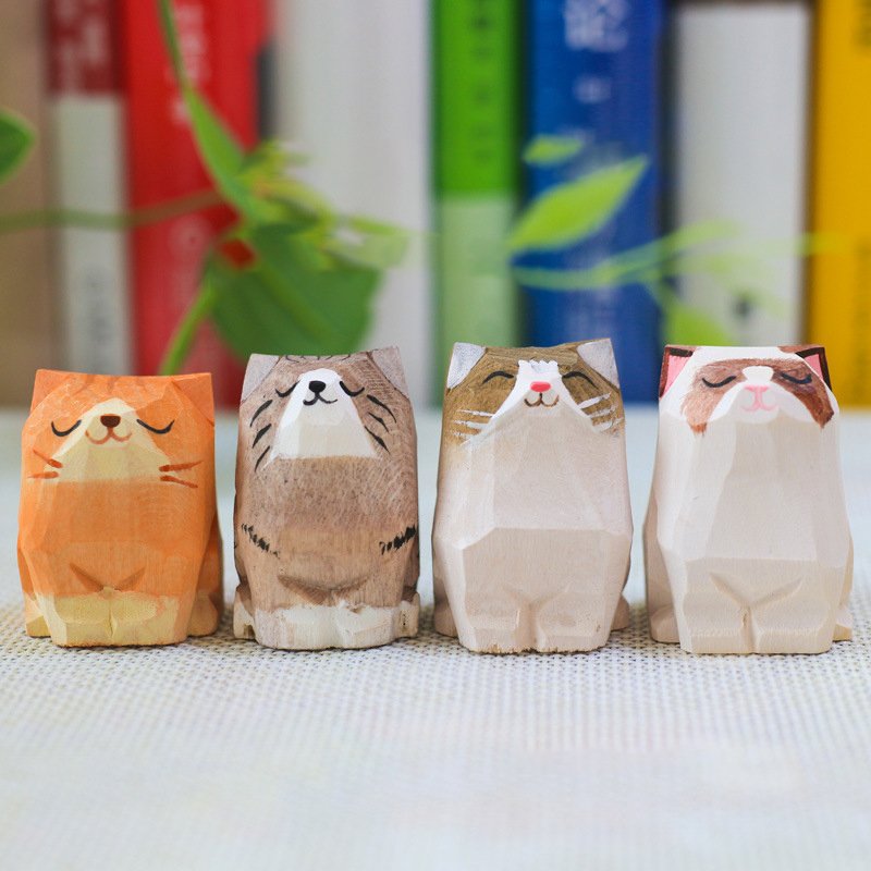 

Деревянная резная мини-скульптура Shiba Inu