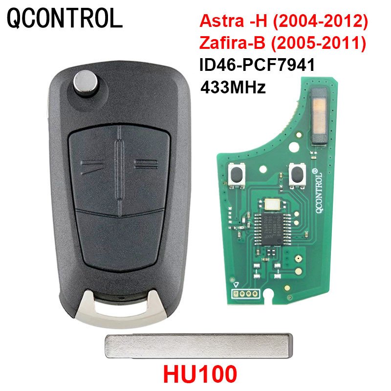

QCONTROL дистанционный ключ от автомобиля 433 МГц подходит для Opel/Vauxhall Astra H 2004-2009 Vectra C 2002-2008 Zafira B2005-2013 Corsa D 2007-2012