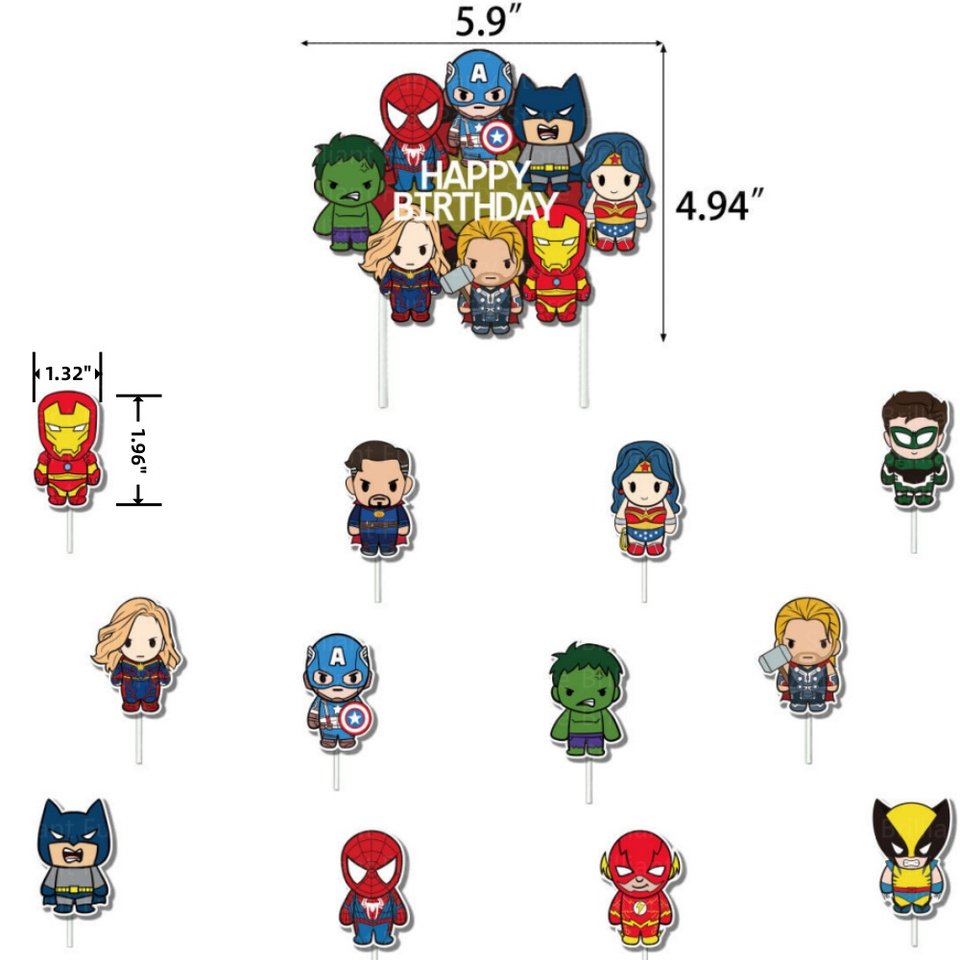 

Топперы для торта Marvel, 13 шт.