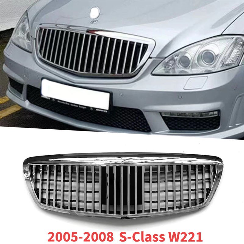 

Передние решетки для Mercedes Benz S-Class W221 2005-2012, решетки переднего бампера автомобиля, детали решетки для почек, сплиттер, крышка вентиляционного отверстия, тюнинг