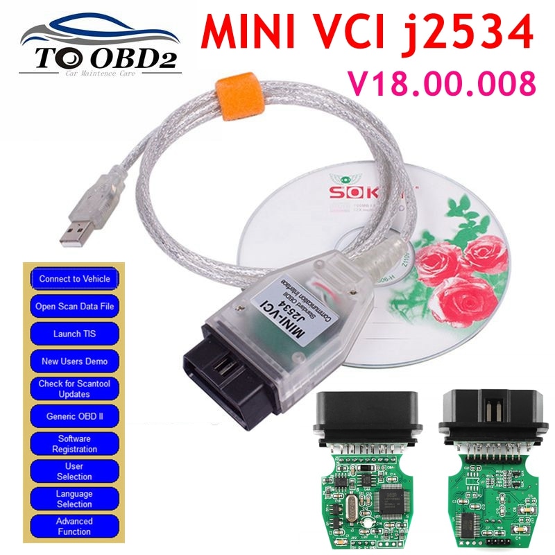 

V18.00.008 MINI VCI для TOYOTA TIS Techstream MINI VCI FTDI FT232RL чип J2534 OBD2 автомобильный диагностический кабель поддержка нескольких языков