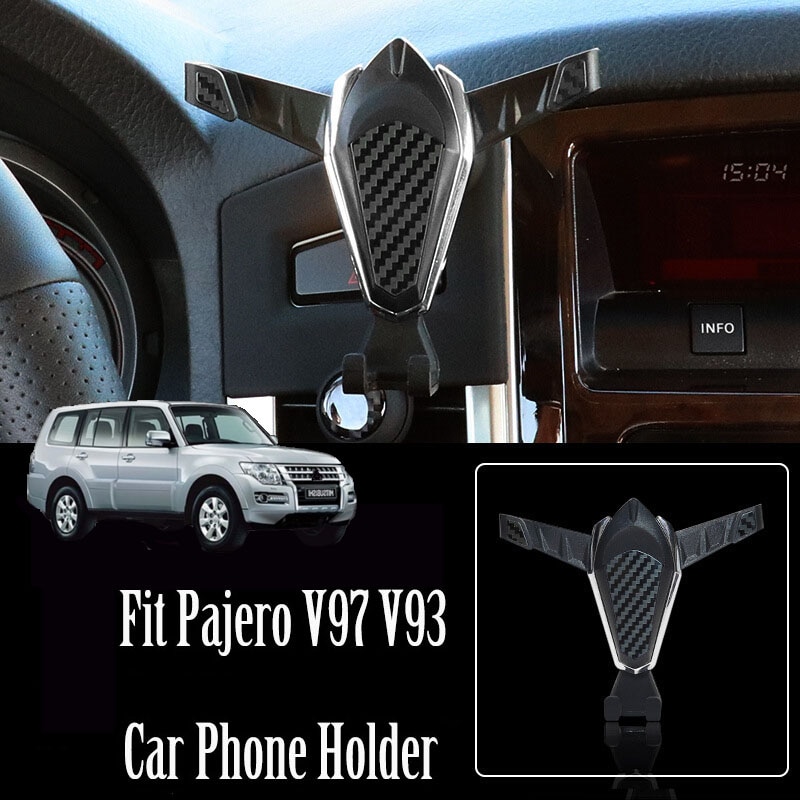 

Для Mitsubishi Pajero V97 V93 специального углеродного волокна мобильный телефон держатель центральной Управление консоль для автомобильного навигатора