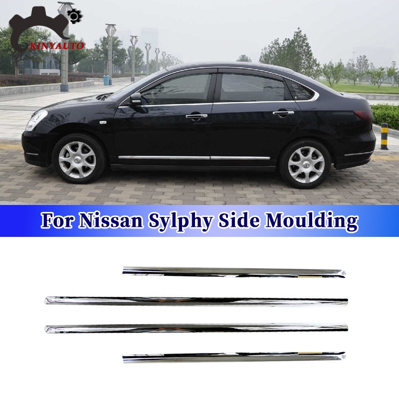 

Для Nissan Sylphy 06-18, боковое литье, Хромированная передняя и задняя дверь, Декоративная полоса против царапин, защитная пластина