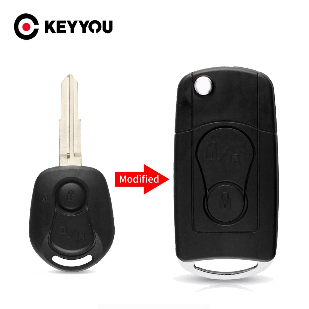 

Новый Двухкнопочный флип-чехол KEYYOU для автомобильного пульта дистанционного управления, корпус для Ssangyong Actyon SUV Kyron, модифицированный чехол для брелока