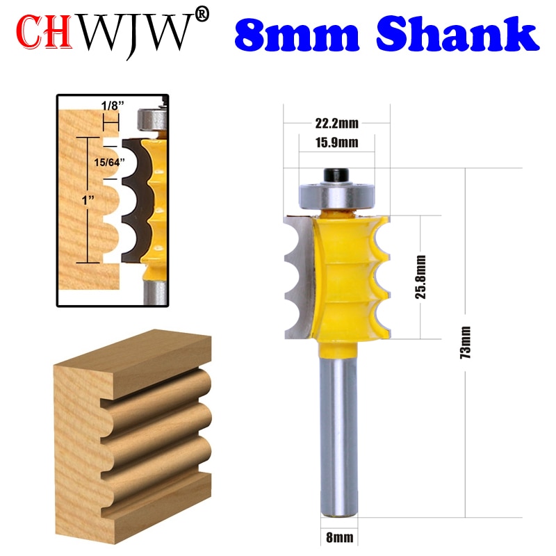 

1 шт. 8 мм хвостовик 25.4mmH тройной шарик/колонна литья фрезы бит-CHWJW
