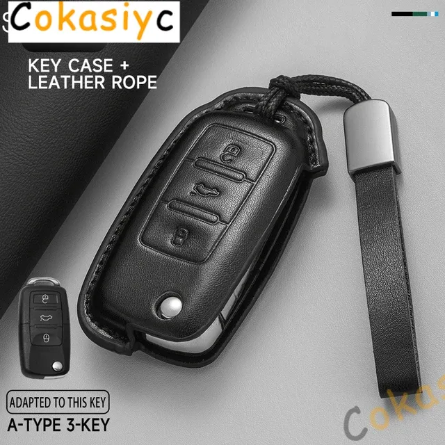 

Кожаный чехол для ключей от автомобиля, полная защита для VW Volkswagen Polo Tiguan Passat Golf Jetta Lavida Skoda Octavia, аксессуары