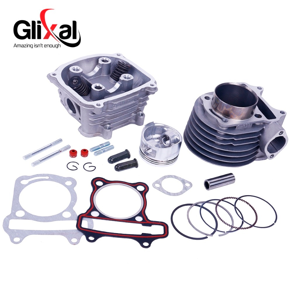 

Комплект для ремонта двигателя скутера Glixal GY6 180cc 61 мм, комплект цилиндров с большим отверстием, головка цилиндра в сборе для 4-тактного скутера 157QMJ, мопеда, квадроцикла