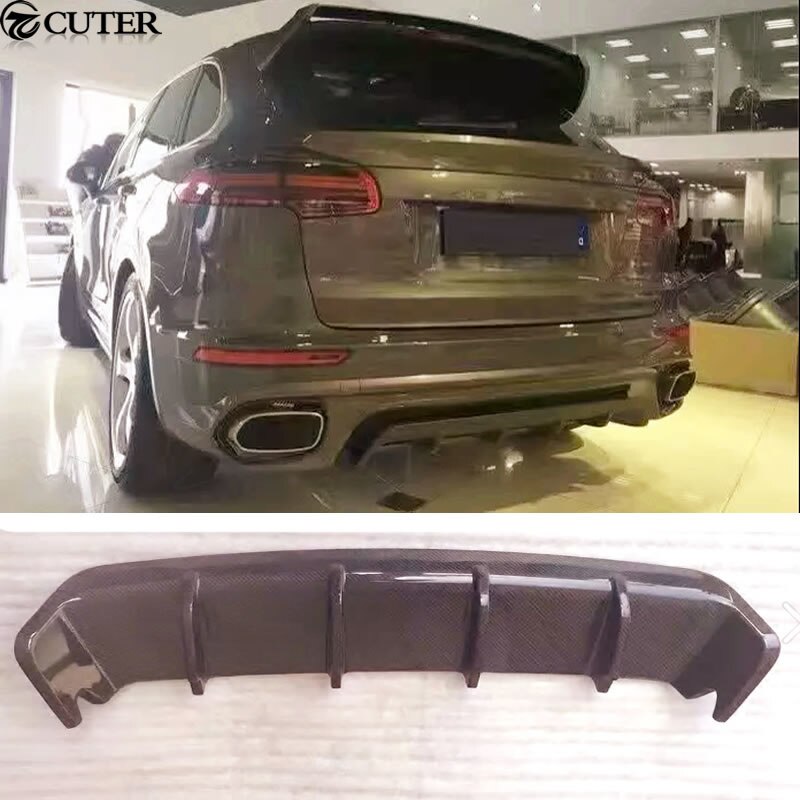 

958 углеродное волокно задний бампер губа задний диффузор для Porsche Cayenne 958,2 комплект кузова автомобиля 2016