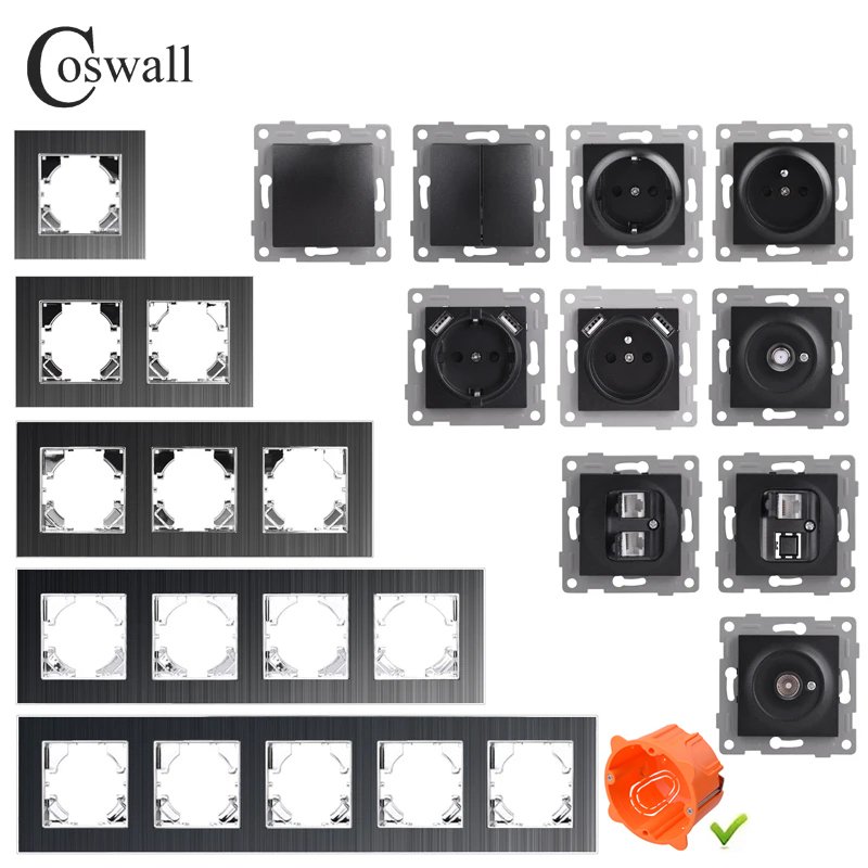 

COSWALL HA Серии выключатель света с розеткой и USB