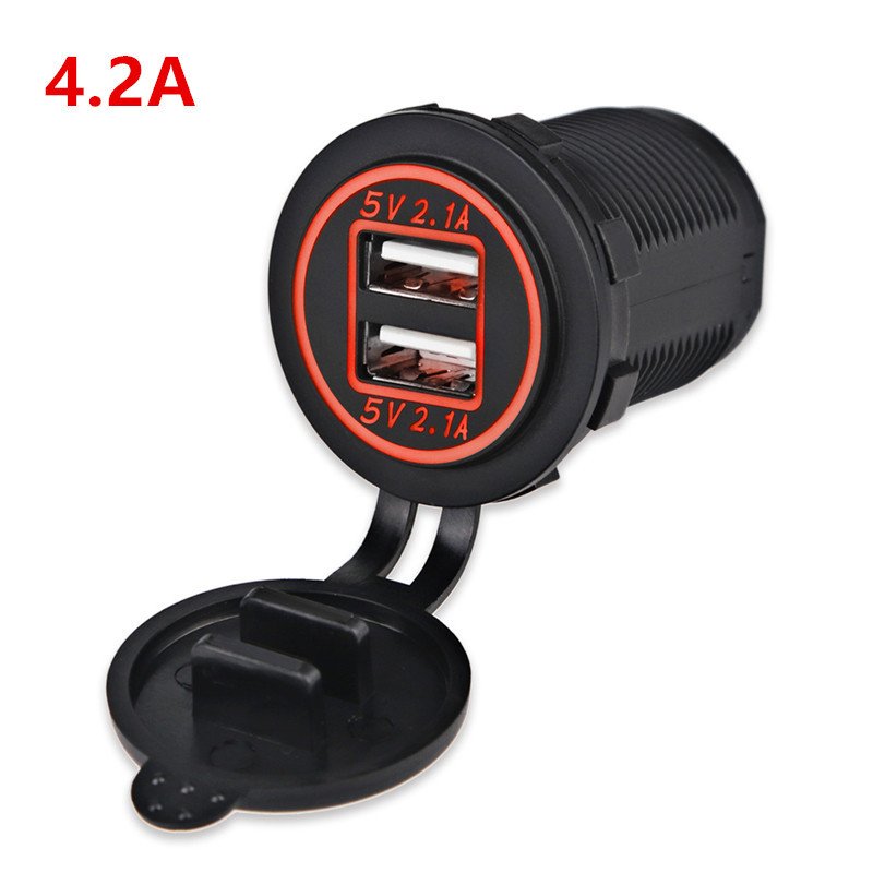 

4,2A Dual USB Автомобильный Мотоциклетный Прикуриватель Двойное USB-зарядное устройство 12 В-24 В Автомобильный Мотоприкуриватель Розетка Светодиодная Розетка