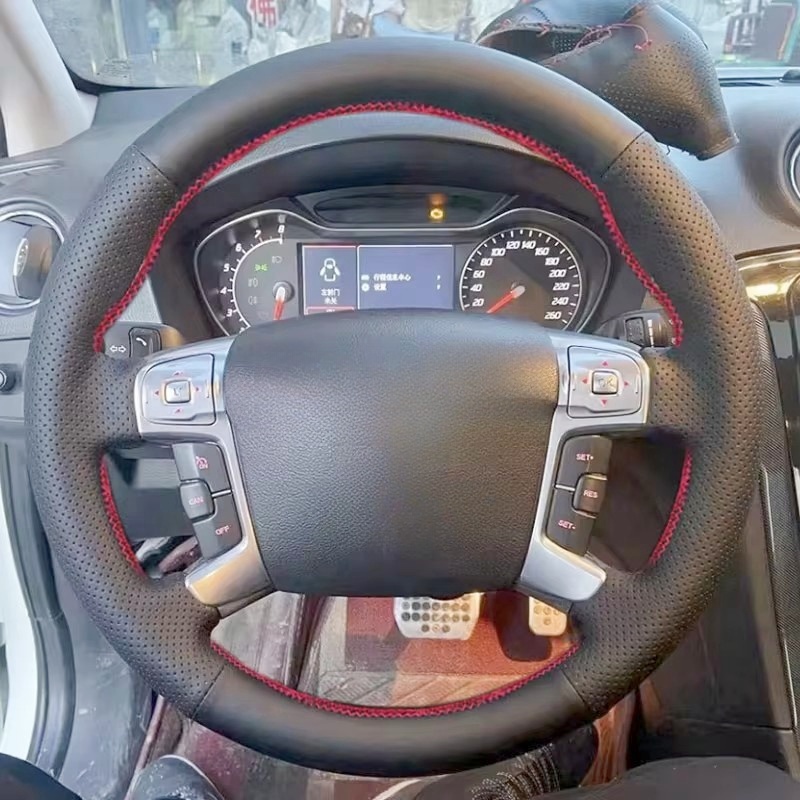 

Оплетка для руля автомобиля Ford Mondeo 2007-2014 Galaxy 2006-2015 S-Max 2006-2014, защитная Перфорированная кожаная отделка