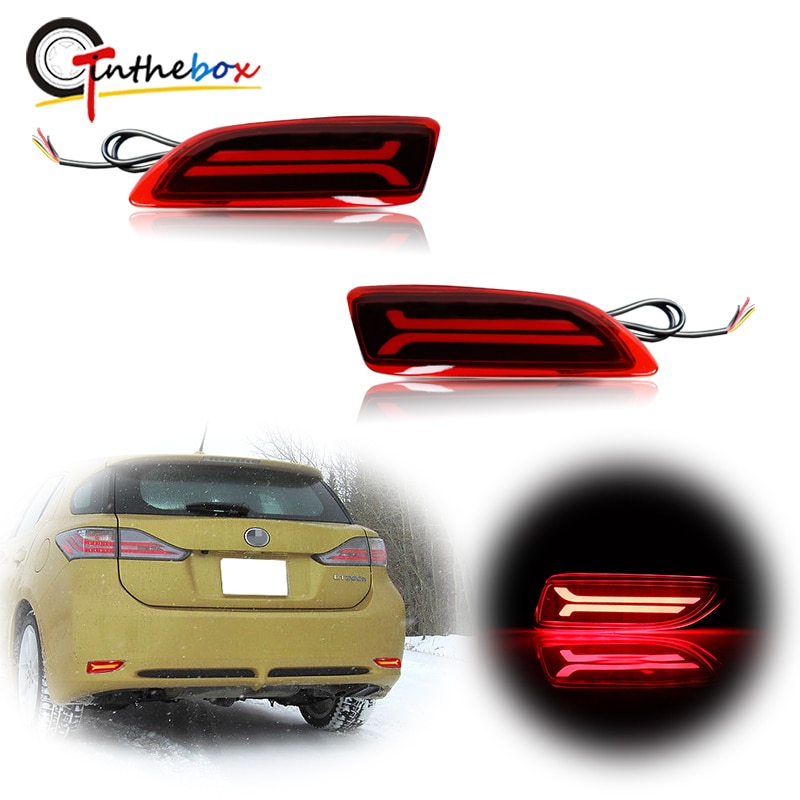 

Светодиодные фонари отражателя заднего бампера для Toyota Corolla Lexus CT200h 2011-2013, задний тормоз/задний противотуманный фонарь, последовательный указатель поворота