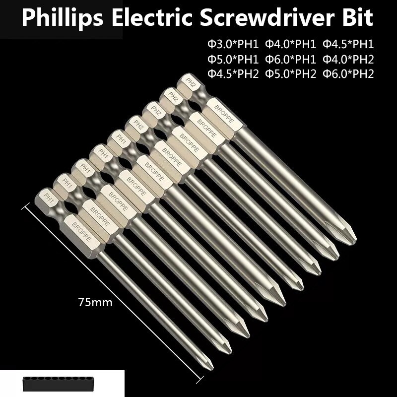 

Магнитные биты для отвертки BROPPE Phillips 50/75/100/150 мм